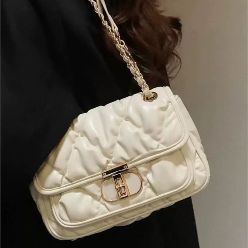 Luxury Bags Quiet - أنيقة مطوي حقيبة يد بسلاسل المرأة
